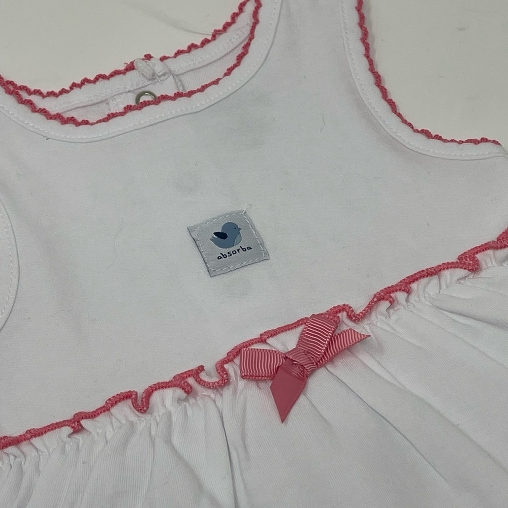 CARTERS AND ABSORBA PINK AND WHITE DRESSES AND TOP 6 MONTH SUMMER BABY GIRL - Picture 5 of 14